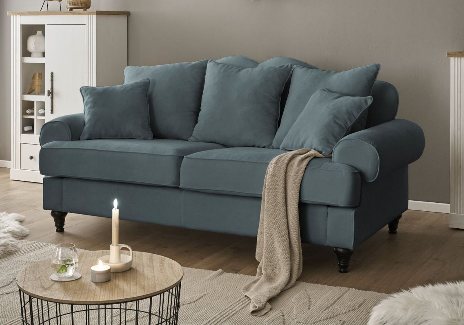 Sofa 3-Sitzer Adelina in grau 200 cm Bild 1