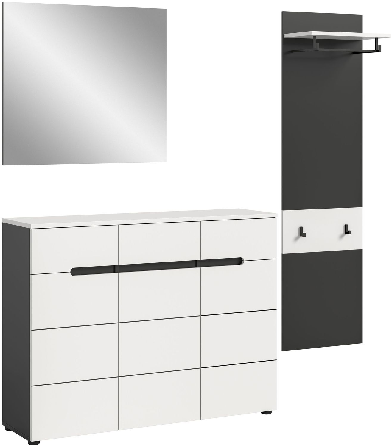 Garderobenkombination (B/H/T: 180x190x37 cm) in weiß Nachbildung Bild 1
