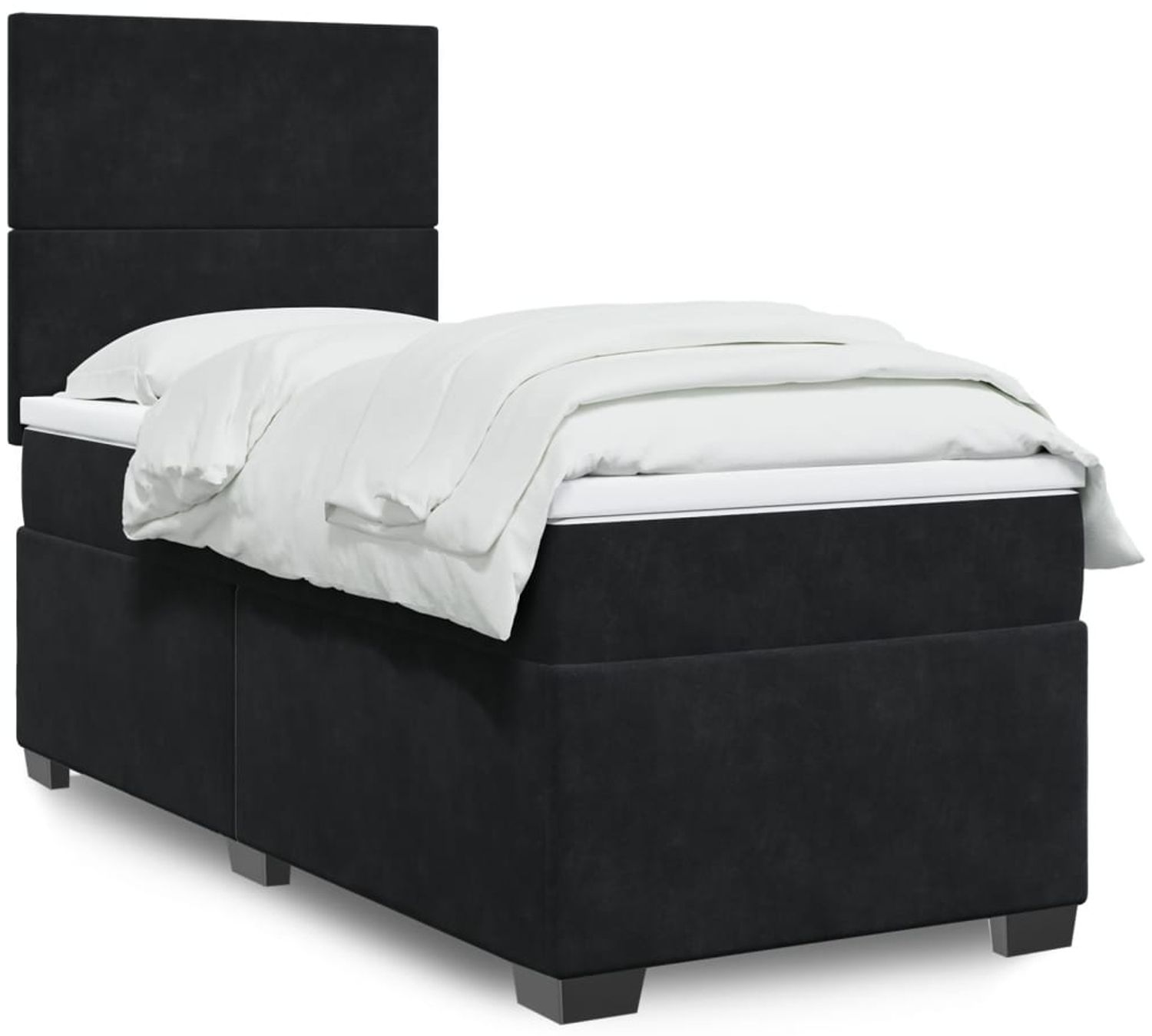 vidaXL Boxspringbett mit Matratze Schwarz 90x190 cm Samt 3293082 Bild 1