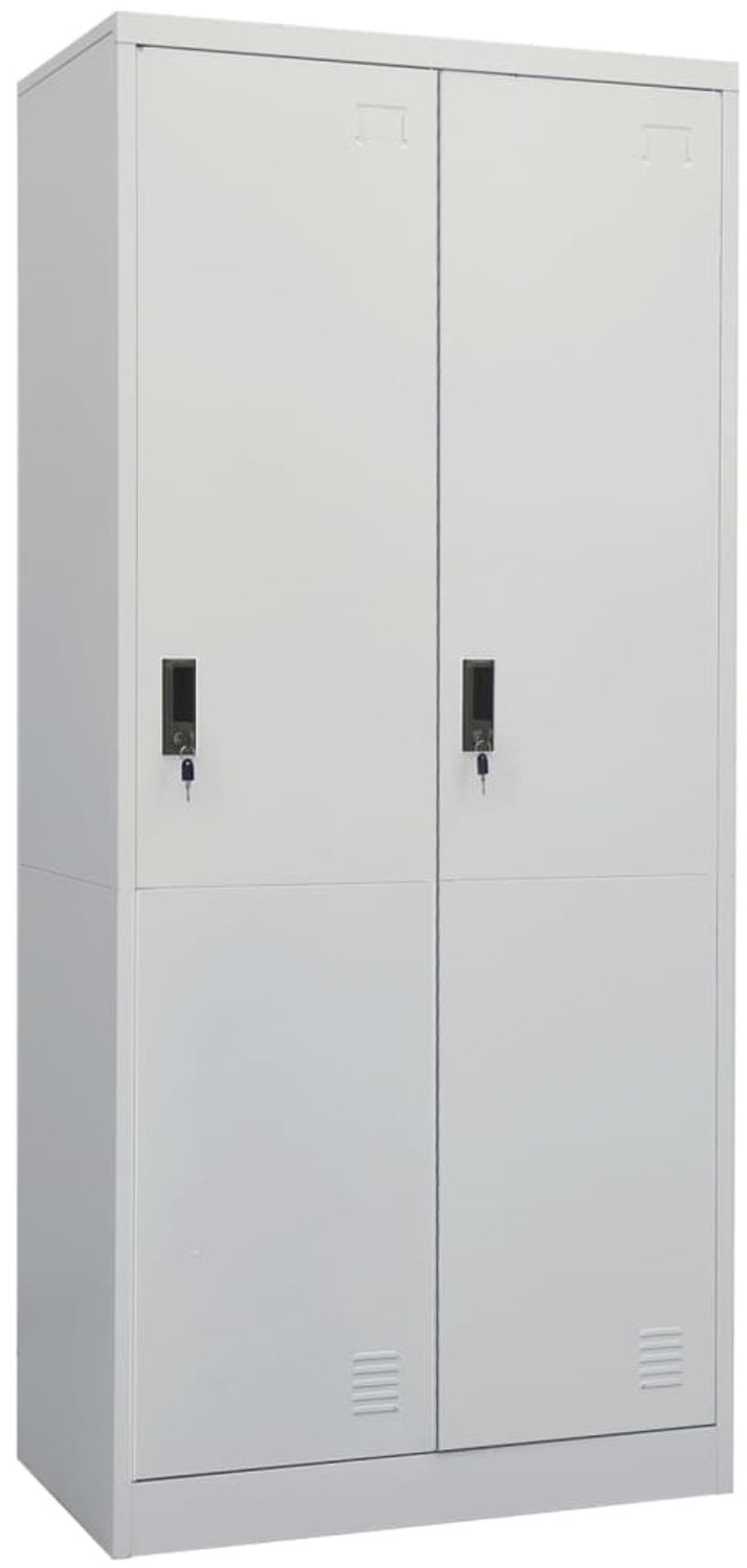 vidaXL Kleiderschrank, Stahl Hellgrau, 80 x 50 x 180 cm Bild 1