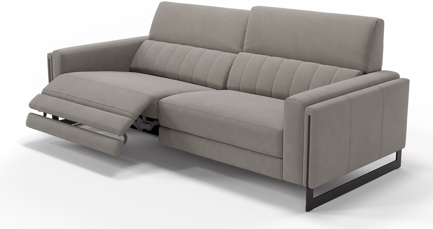 Sofanella 3-Sitzer MARA Stoffsofa Couch italienisch in Hellgrau M: 232 Breite x 101 Tiefe Bild 1
