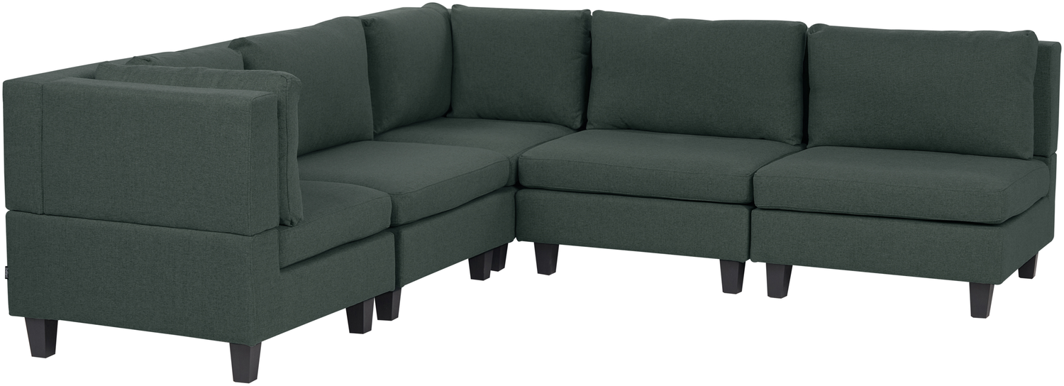 Beliani 'Unstad' Sofa, Grün, Stoff, 72 x 228 x 228 cm, ohne Ottomane, Rechts Bild 1