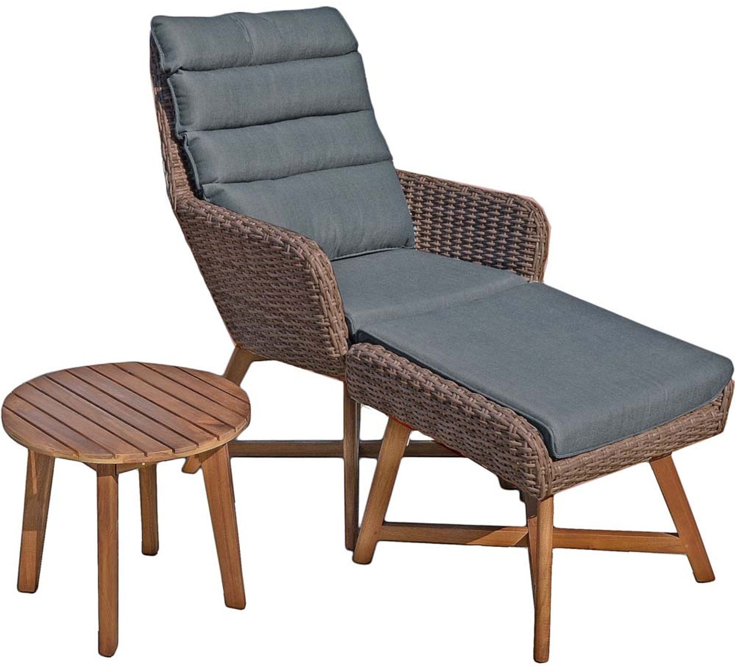 Lounger-Set Calvia aus Alu, Kunststoffgeflecht und Akazie FSC 100% Bild 1