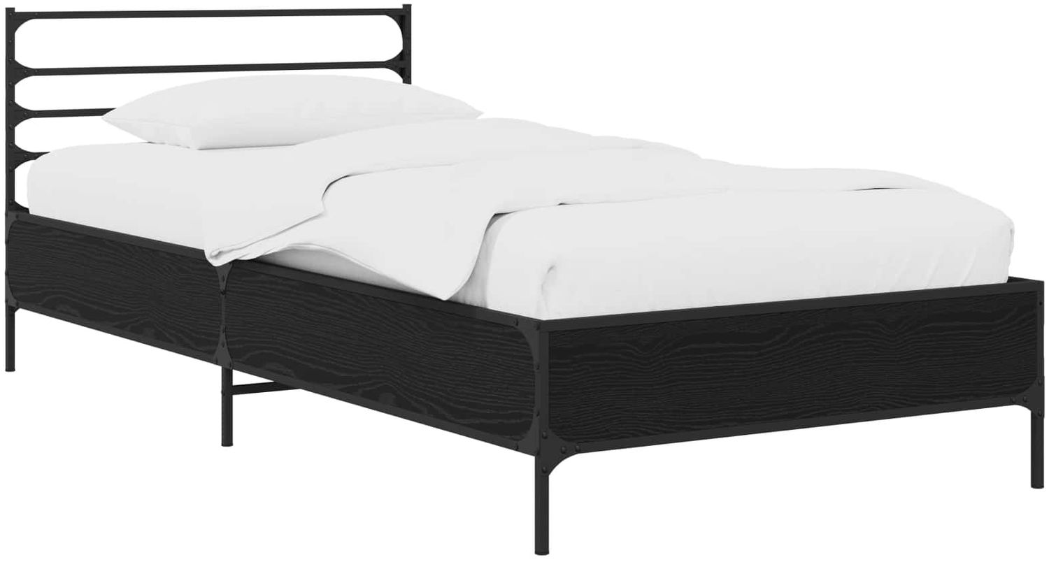 vidaXL Bettrahmen Schwarze Eiche 80 x 200 cm Holzwerkstoff 8009117 Bild 1