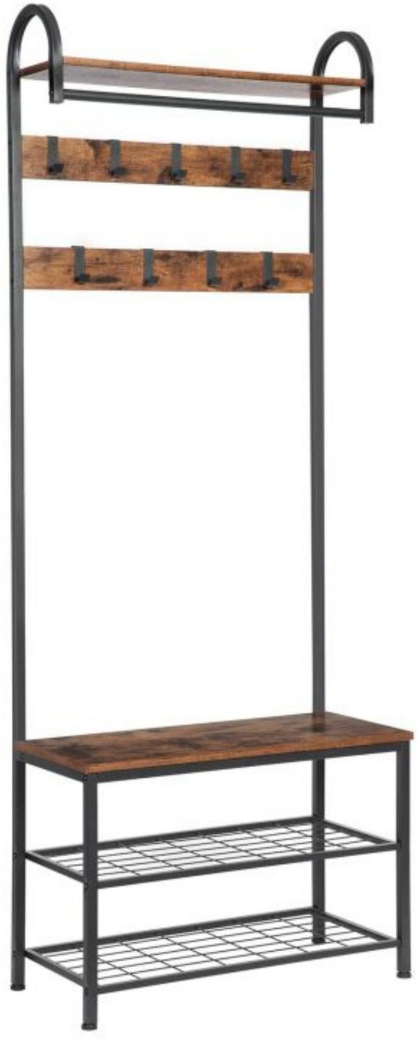 Hoobro GARDEROBENSTÄNDER BRAUN Schuhaufbewahrung (H 182 x T 70 x B 12.6 cm) Bild 1