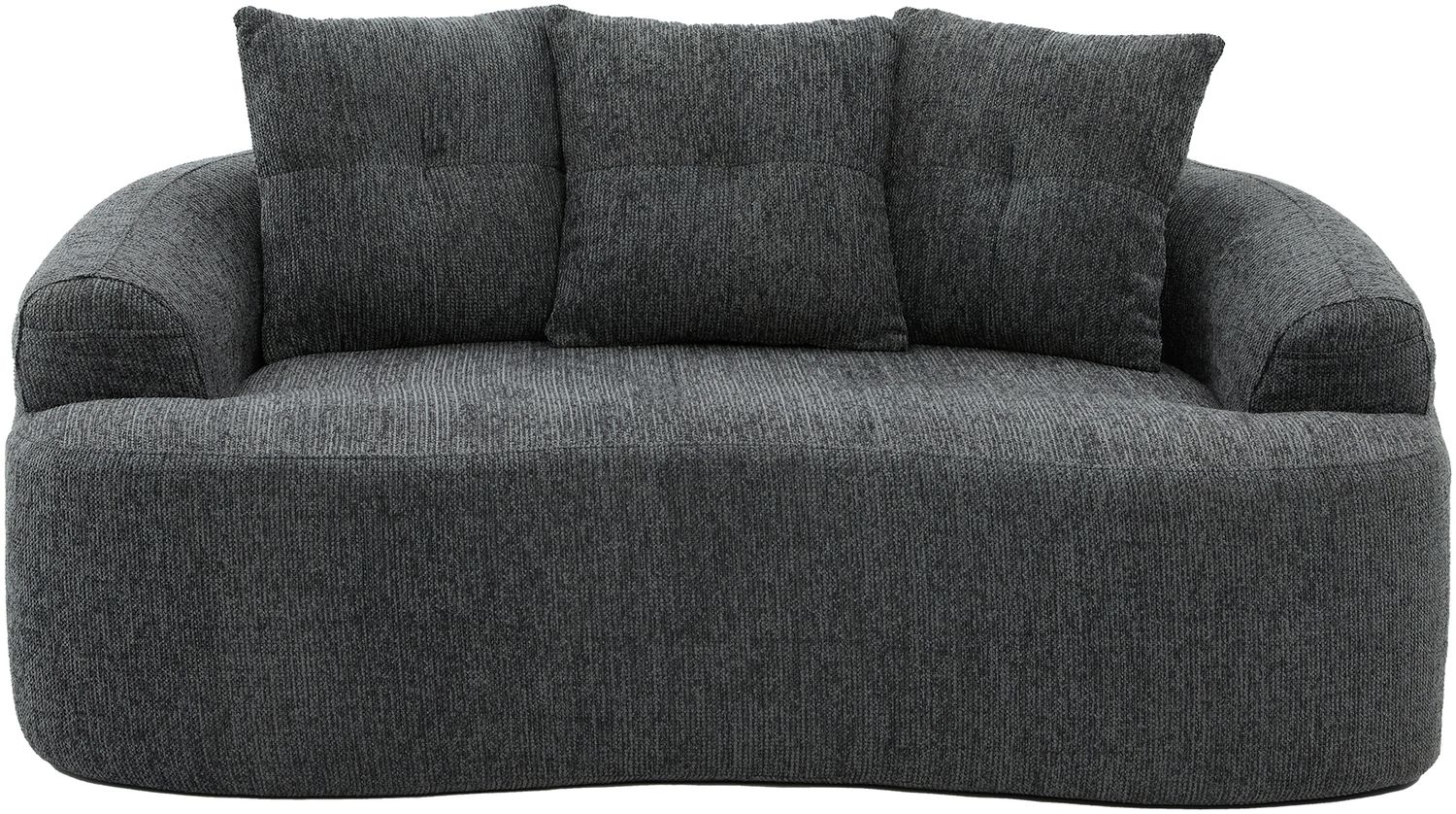 LVHOM 2-Sitzer Sofa mit 3 Kissen, Cloud Sofa mit komprimiertem Design, kein Aufbau erforderlich, Doppelsofa aus Chenille, Dunkelgrau Bild 1