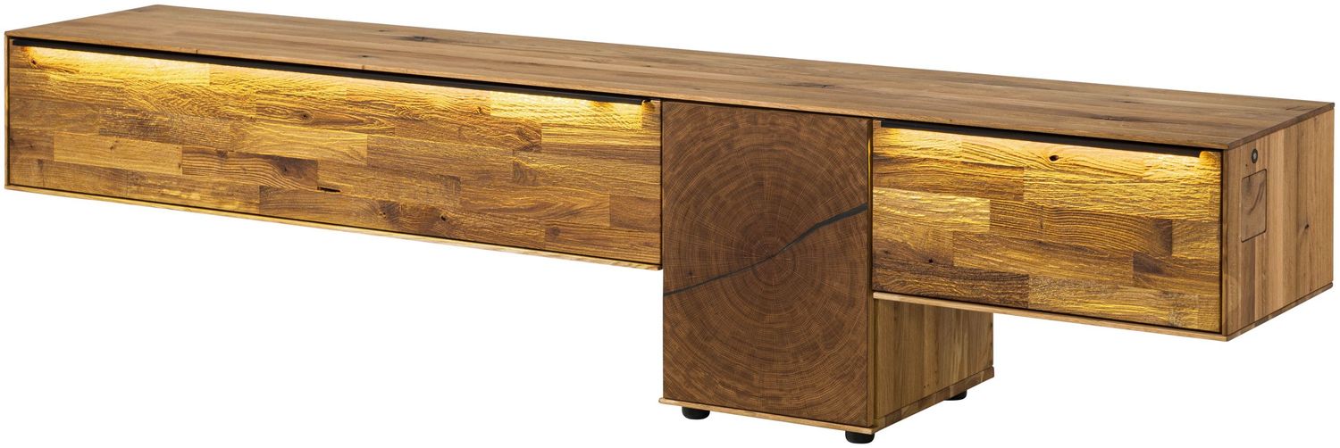 Lowboard Wildeiche 220 x 43 x 55 natur geölt WIEN #111 Bild 1