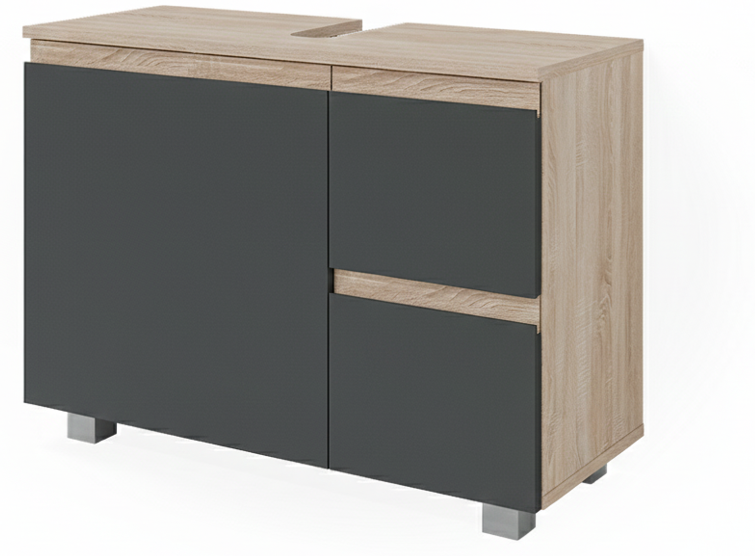 Waschbeckenunterschrank J-Shape Anthrazit 80 x 60.8 cm Vicco Bild 1