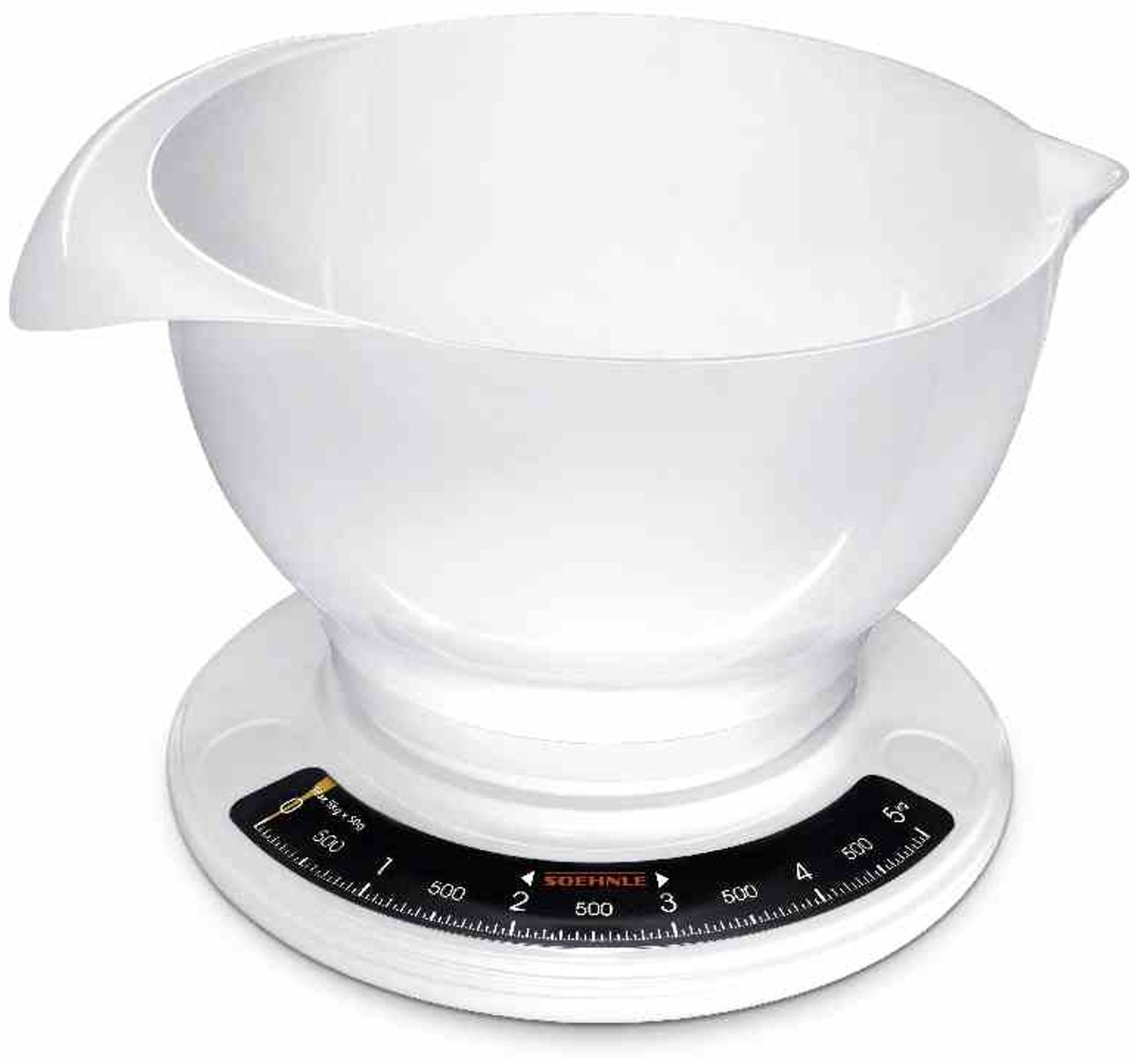 SOEHNLE Küchenwaage Culina pro analog 5kg Tragkraft weiß mit Rührschüssel Bild 1