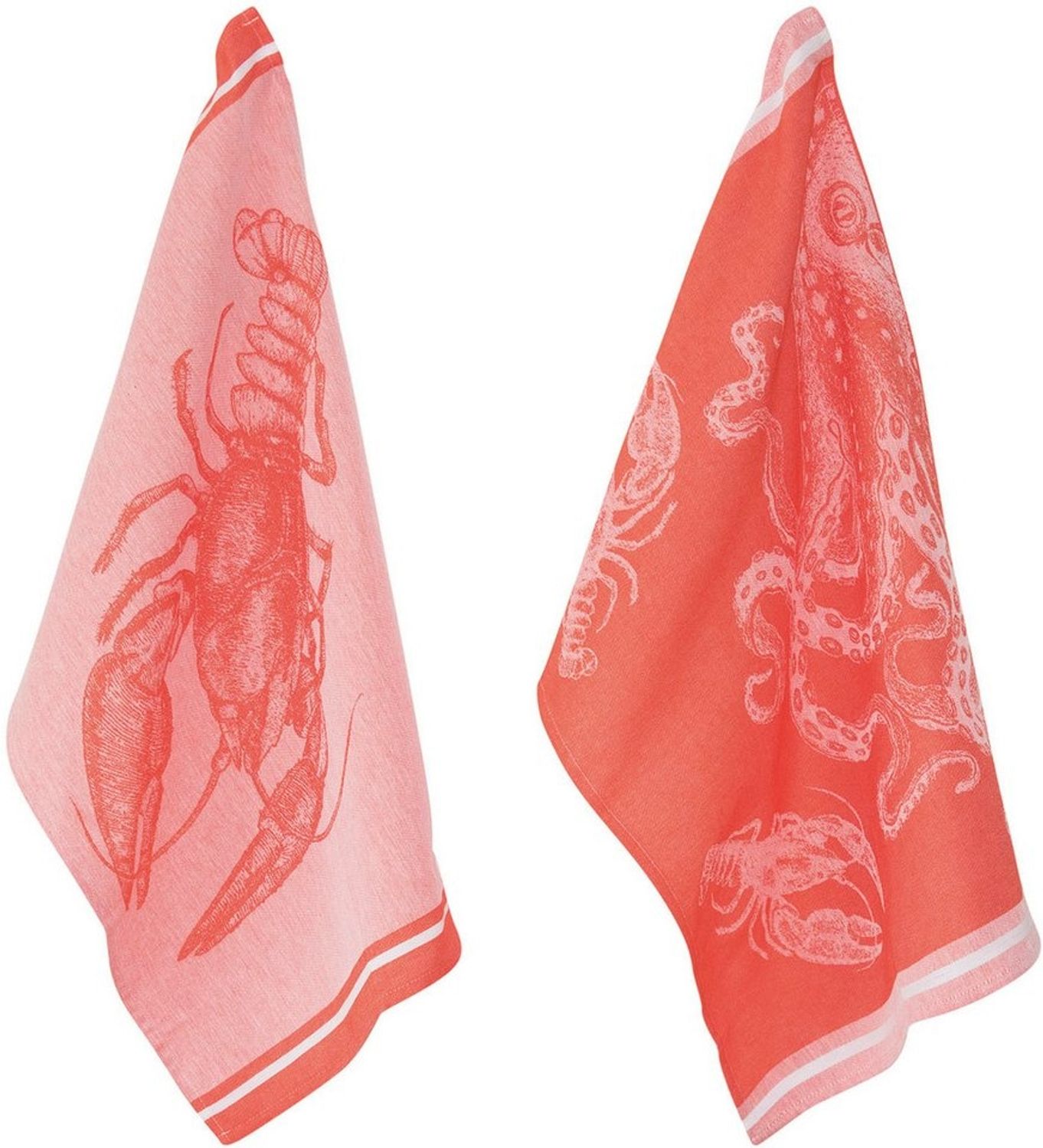 PAD Geschirrtuch SEA, (Set, 2-tlg), 100% Baumwolle, 50x70 cm, Motiv Meeresbewohner Bild 1