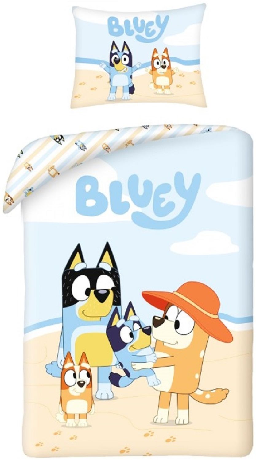 Bluey Bettwäsche Set aus Baumwolle Bettdeckenbezug 140 × 200 cm mit 70 × 90 cm Kissenbezug Bild 1