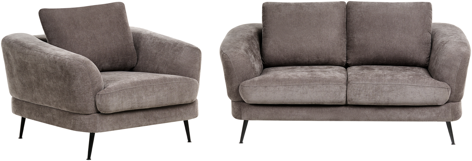 Sofa Set 3-Sitzer KJAER Chenillegewebe Taupe Bild 1