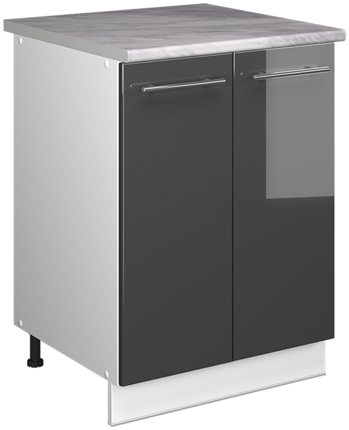 Spülenunterschrank Fame-Line Anthrazit Hochglanz/Weiß 60 cm Vicco Bild 1