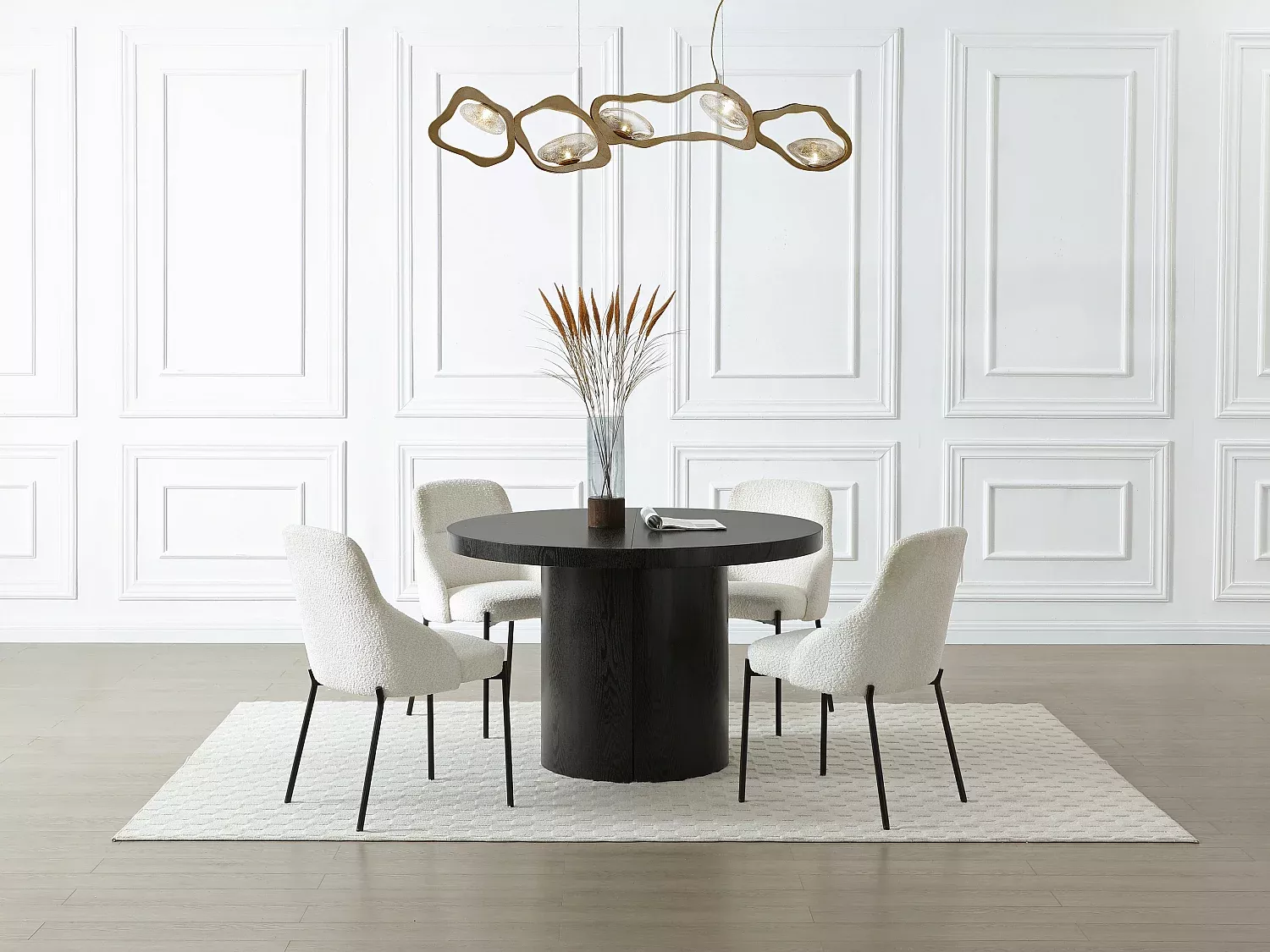 Vente-unique - SIDRINA Esstisch Holz, Platte Schwarz - B 120 cm x H 76 cm x L 240 cm180 cm120 cm Bild 1