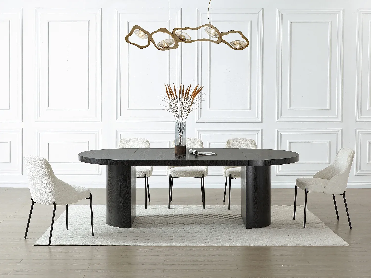 Vente-unique - SIDRINA Esstisch Holz, Platte Schwarz - B 120 cm x H 76 cm x L 240 cm180 cm120 cm Bild 1