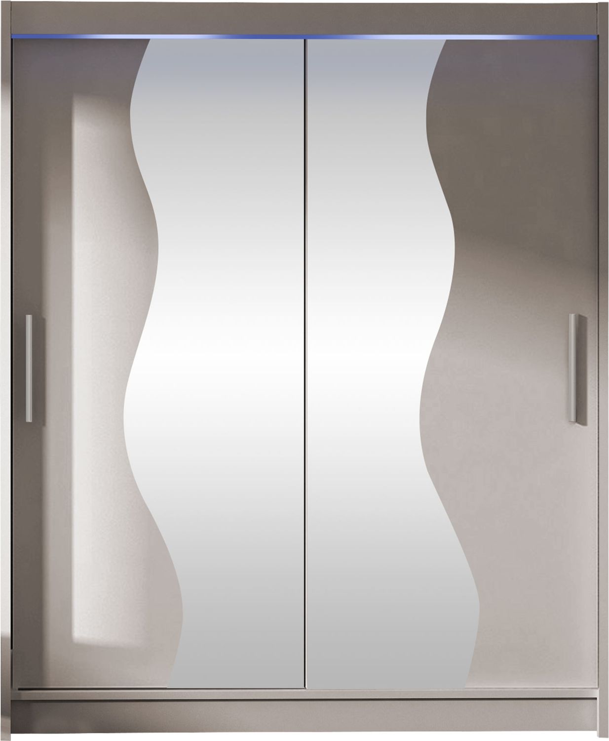 Kleiderschrank Westa S, mit RGB LED Beleuchtung, Farbe: Cashmere / Spiegel Bild 1