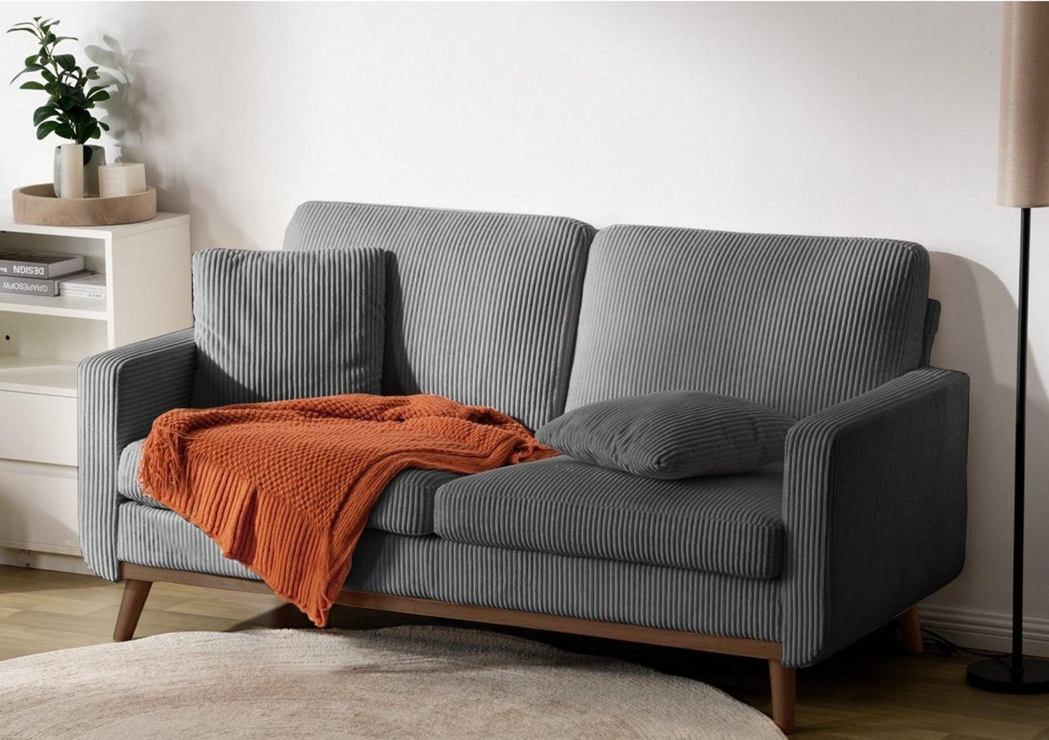 Patbrela Sofa 2-Sitzer-Sofa aus Cord für das Wohnzimmer robustes, Sofa mit Holzgestell für kleine Räume oder das Büro Bild 1