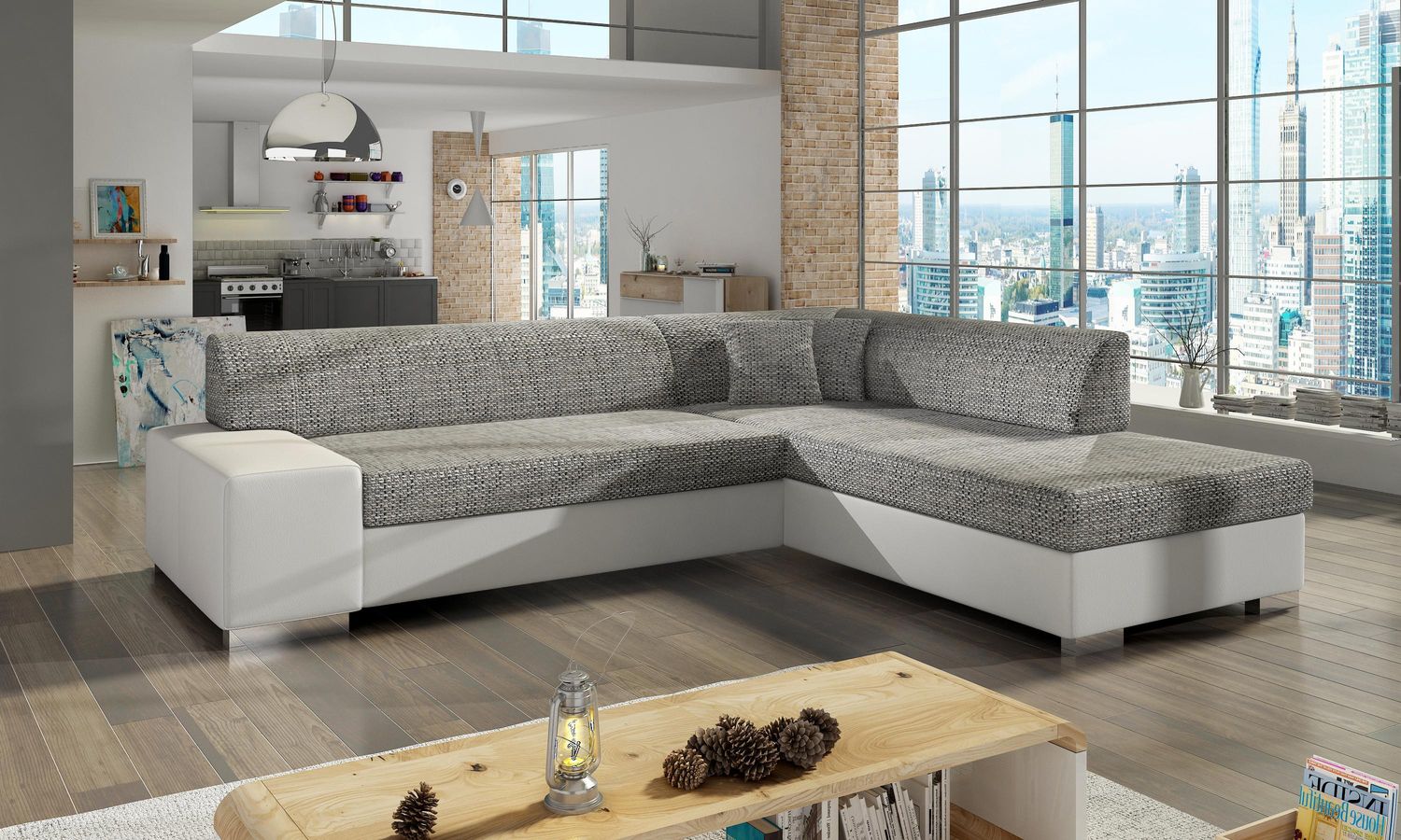 Wohnideebilder Porto Grau Ecksofas & Eckcouches P30 Bild 1
