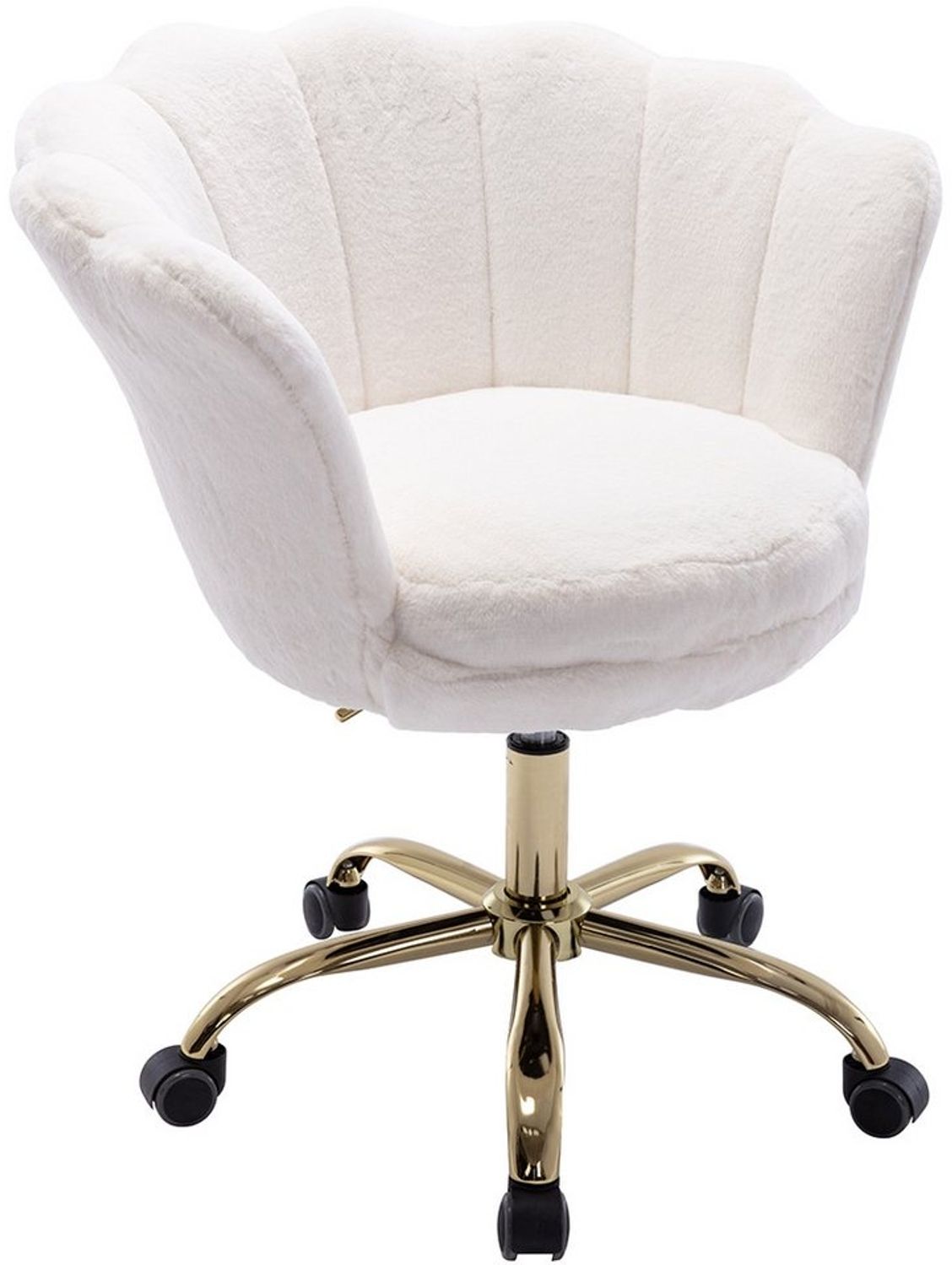 WAHSON OFFICE CHAIRS Loungesessel Bürostuhl Kunstfell Drehstuhl mit Rollen Bild 1