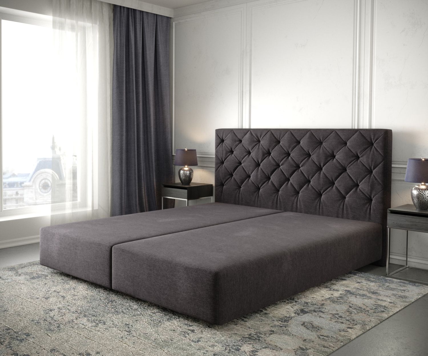 Boxspringgestell Dream-Great 180x200 cm Mikrofaser Schwarz Bild 1