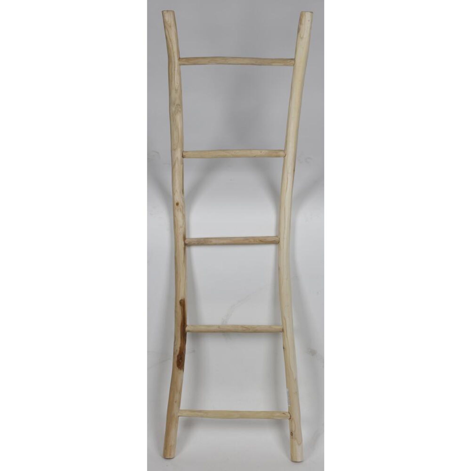 3x Holzleiter Teak Dekoration Handtuchhalter Garderobe Kleider Wand Haushalt Bild 1