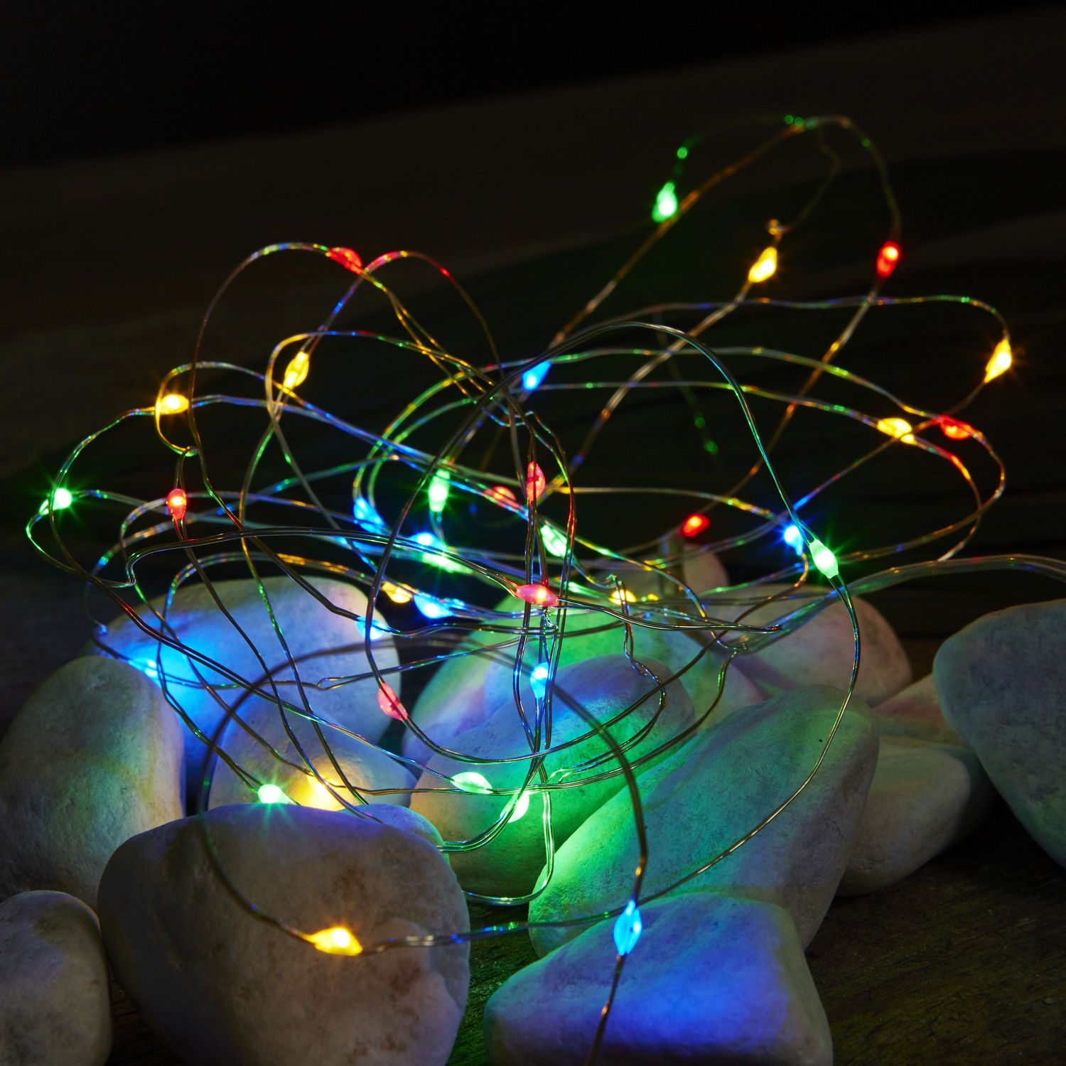LED-Draht-Kette "Dew Drops", 40 bunte LED Bild 1