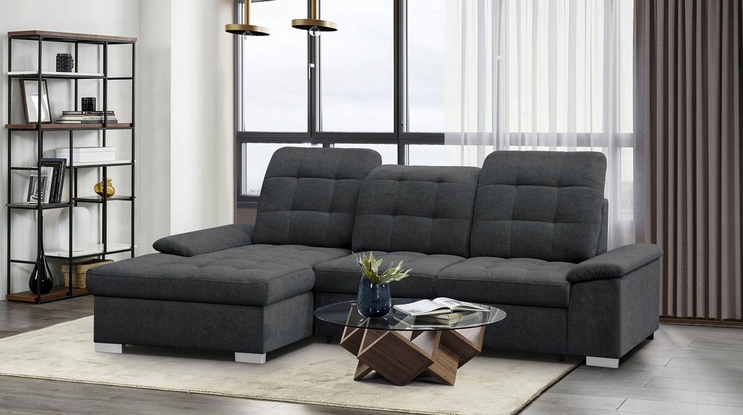 WERK2 Ecksofa Carmen L-Form, Sofa, Eckcouch mit Schlaffunktion, Bettkasten, Sitztiefenverstellung Bild 1