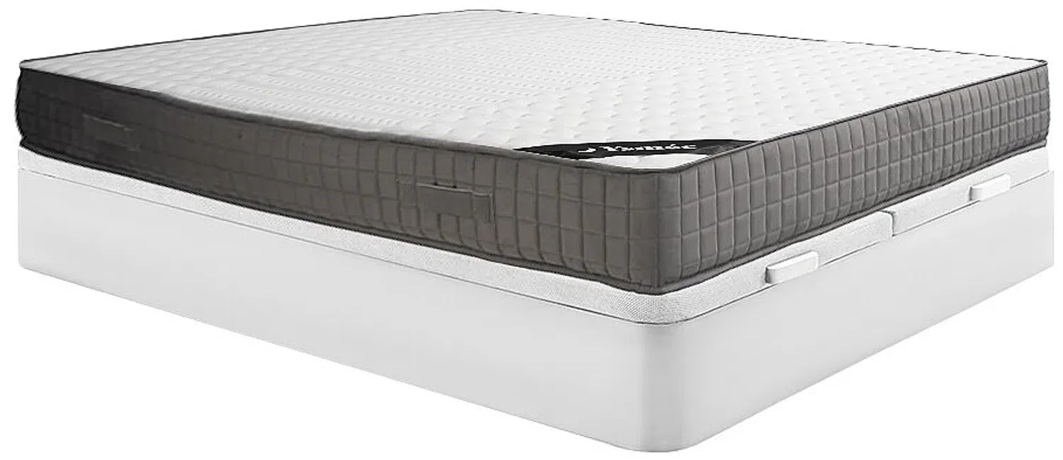 Vente-unique - DANEVO Mattress and bed base set StoffHolz, Platte Weiß - B 180 cm x H 22 cm30 cm x L 200 cm Bild 1