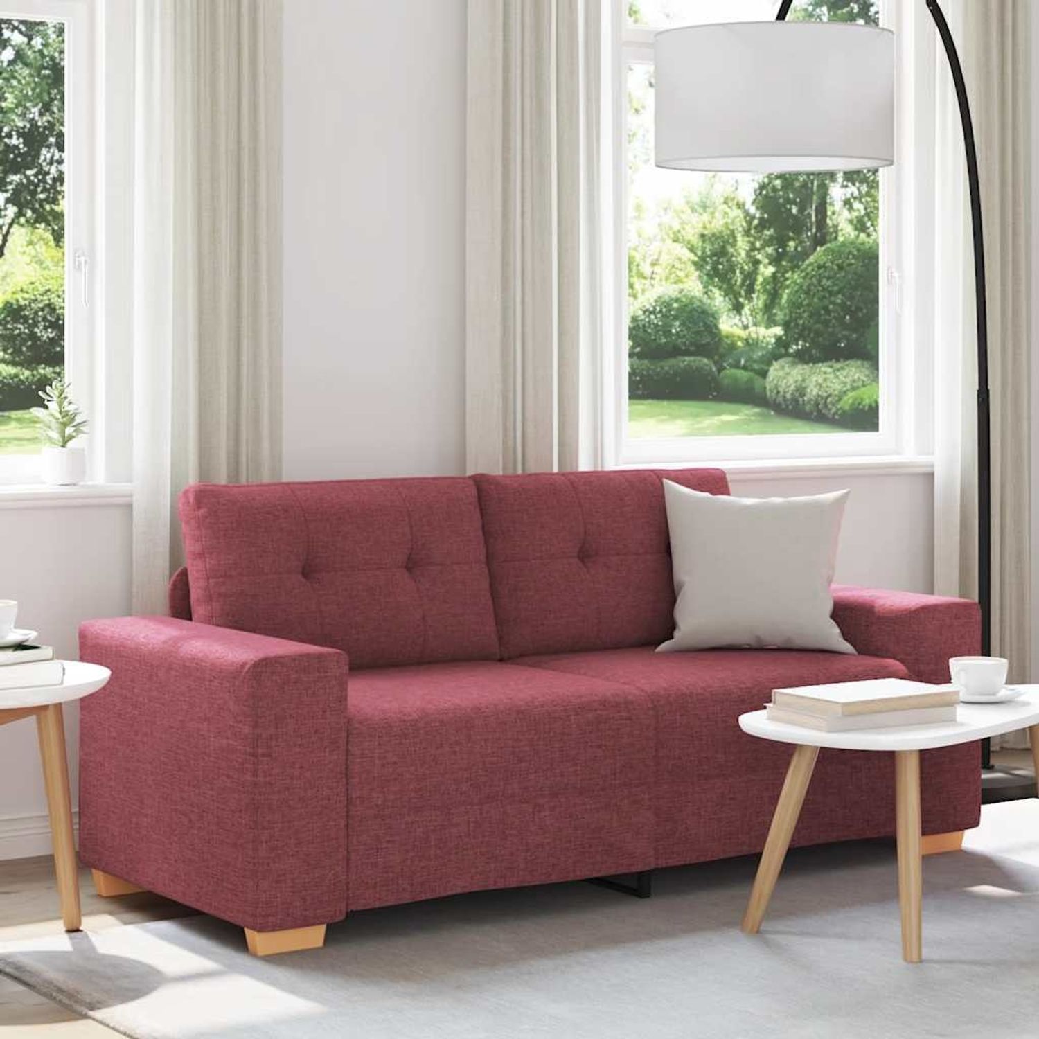 vidaXL Loveseat-Sofa Weinrot 180x77x82 cm Stoff 4105081 Bild 1