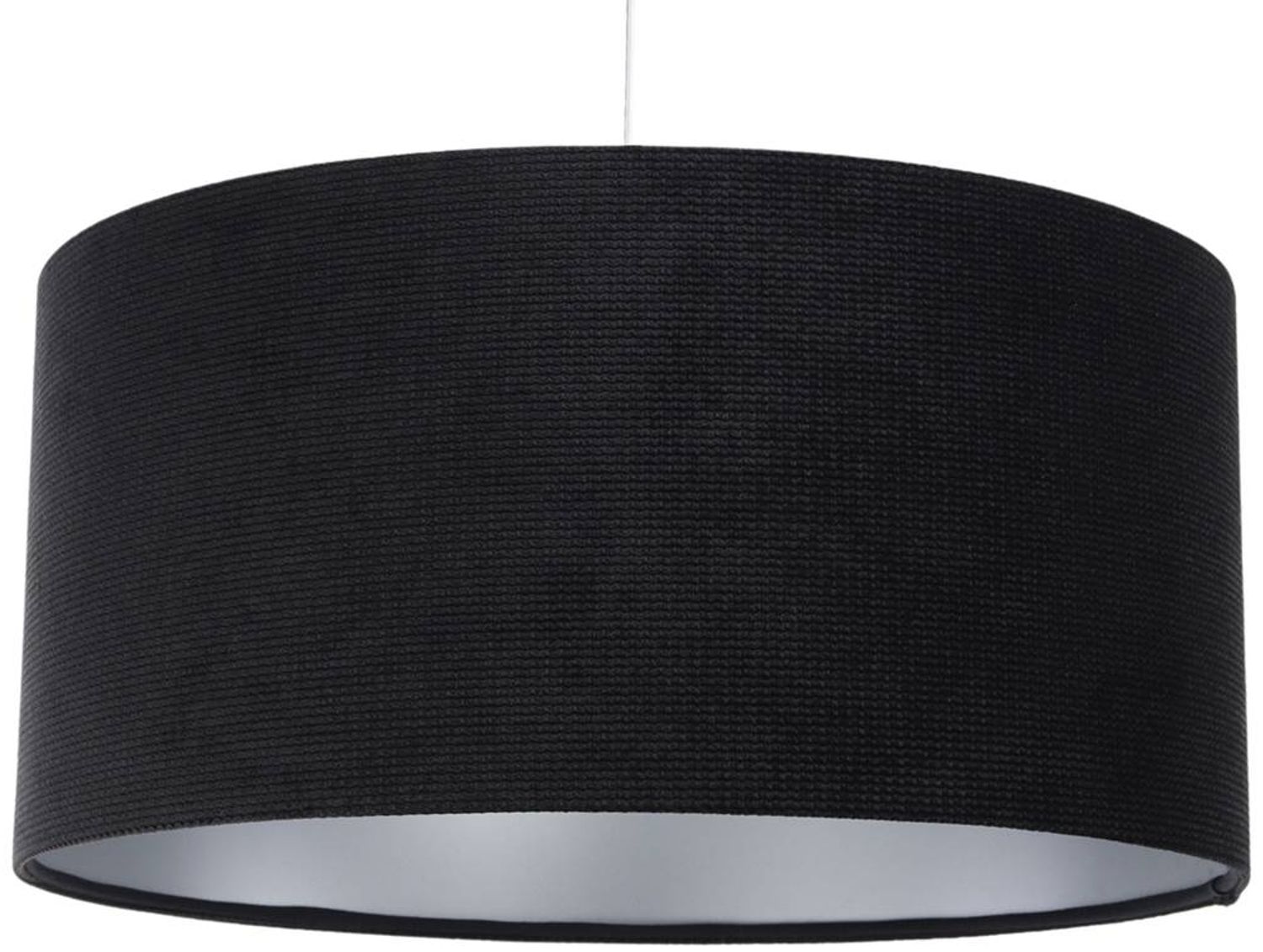 BPS Koncept 0E0-163-40 Hängeleuchte GLAMOUR Velourss strukturiert auf PVC-Basis schwarz, silber 1xE27 60W H:102 Ø40cm dimmbar Bild 1