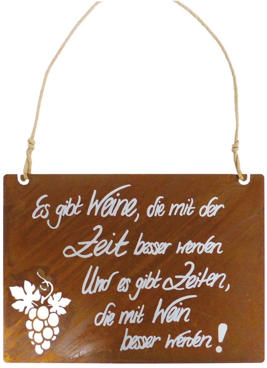 Badeko Dekotafel Wein 35 cm rostbraun Bild 1