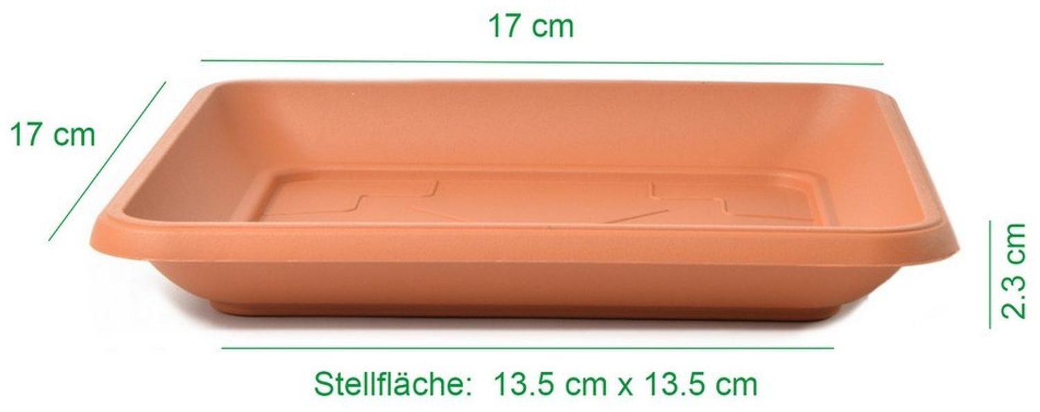 KAGM Blumentopfuntersetzer Untersetzer für Blumenkübel Blumentof Pflanztopf quadratisch, UV-beständig Bild 1