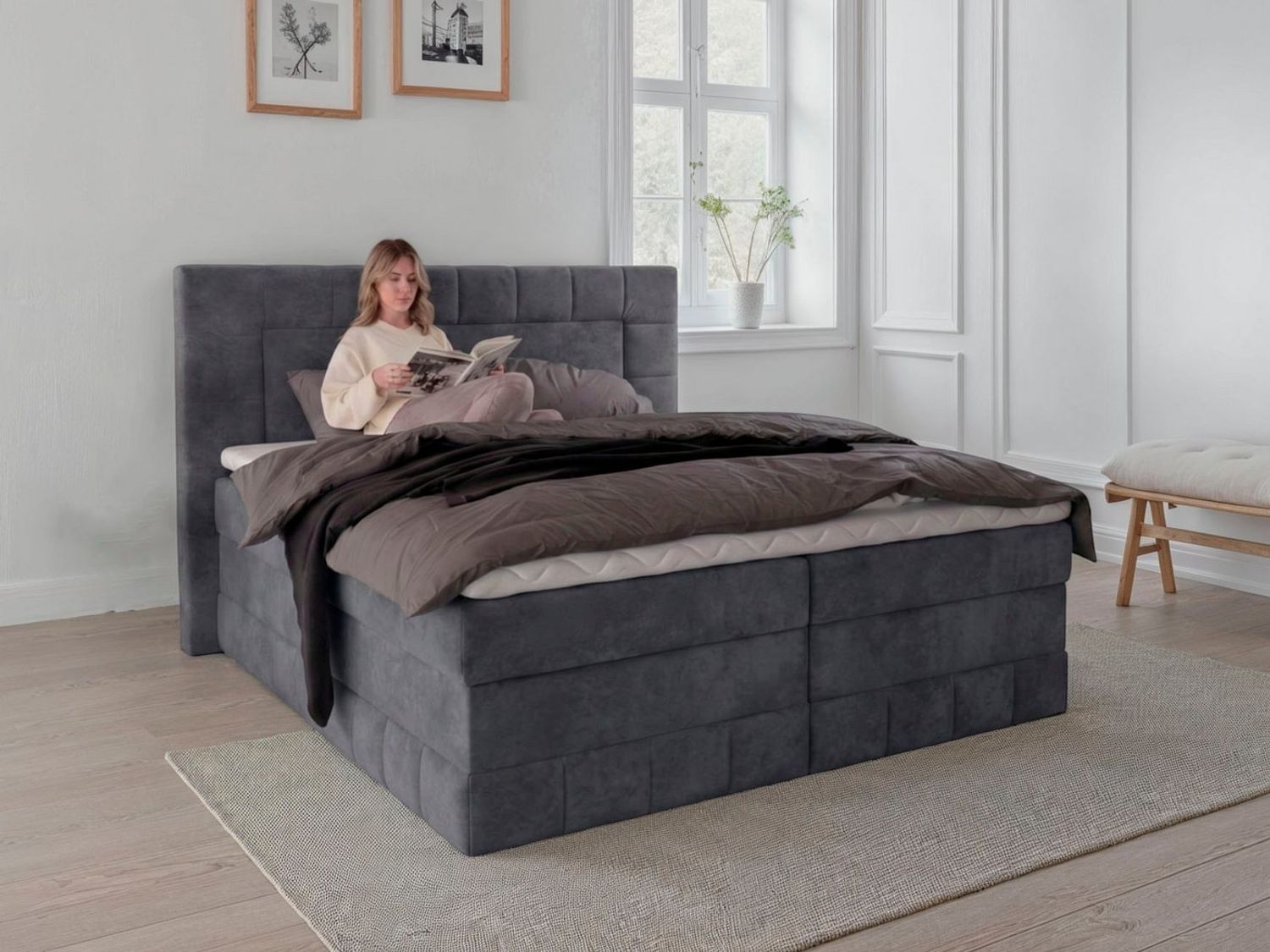 OTTO home Boxbett PHILLIPA inkl. Bettkasten, wahlweise mit LED-Leuchten, Breite: 180cm, inkl. Kaltschaum-Topper, in verschiedenen Farben erhältlich Bild 1