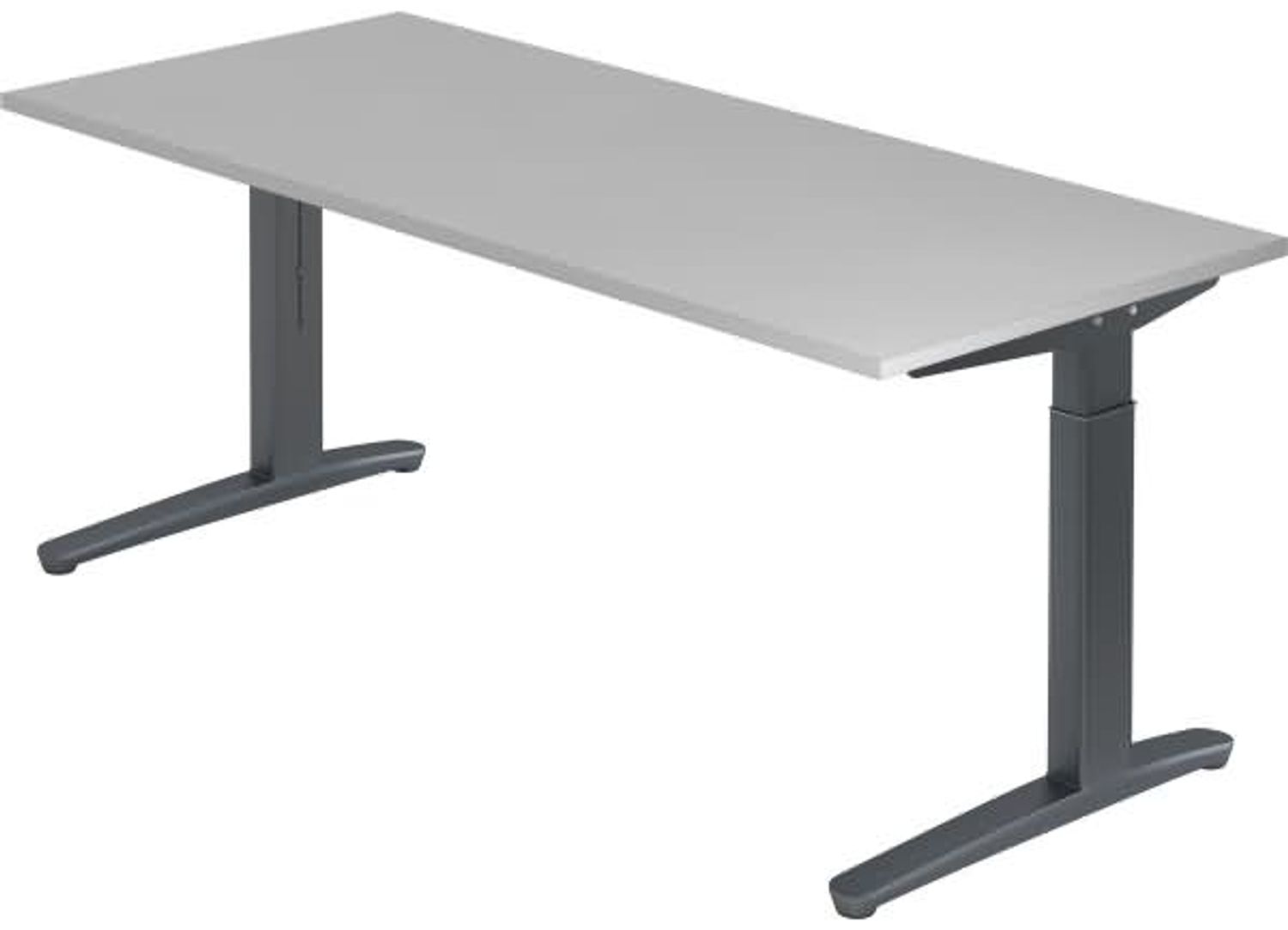 'XB19' Schreibtisch, C-Fuß, 180x80 cm, Grau / Graphit Bild 1