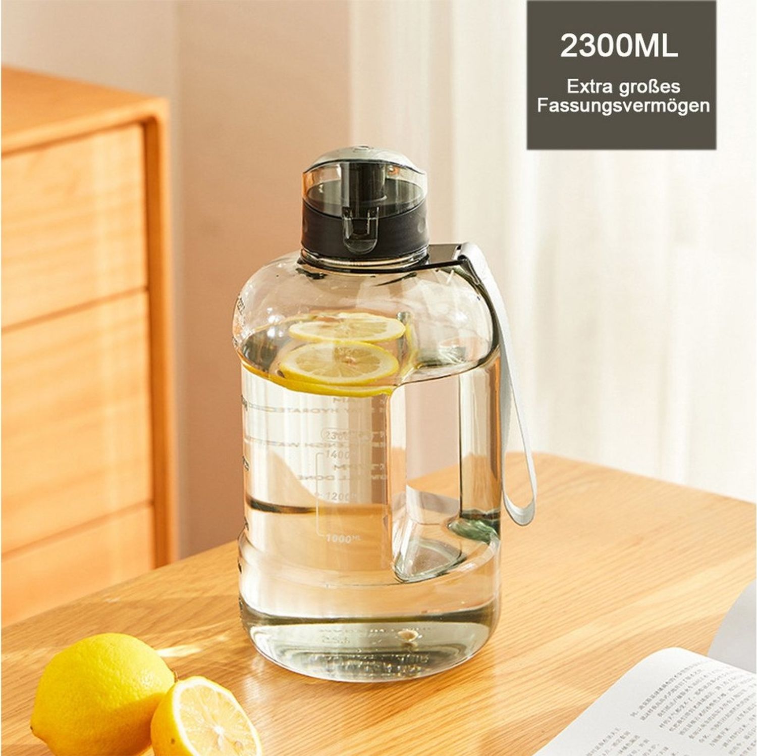TUWENA Trinkflasche 2,3-L-Wasserflasche mit großem Fassungsvermögen, Sport-Wasserflasche Bild 1
