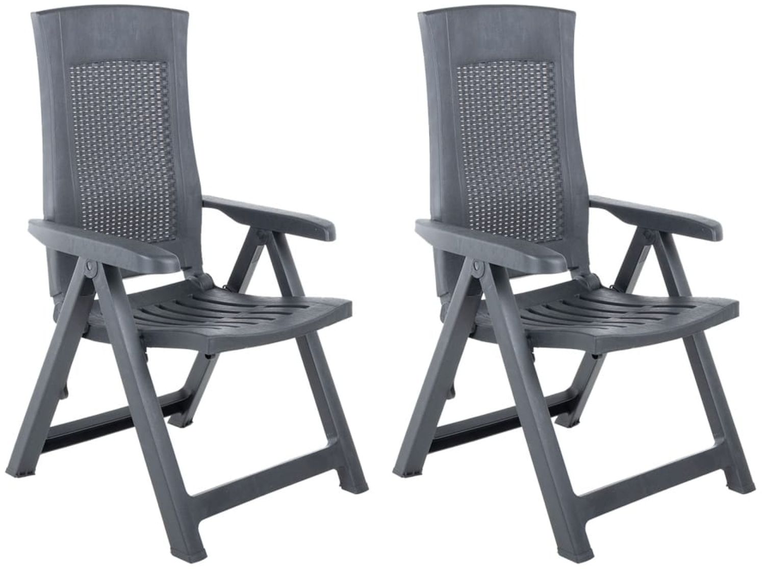 vidaXL Verstellbare Gartenstühle 2 Stk. Kunststoff Anthrazit 48761 Bild 1
