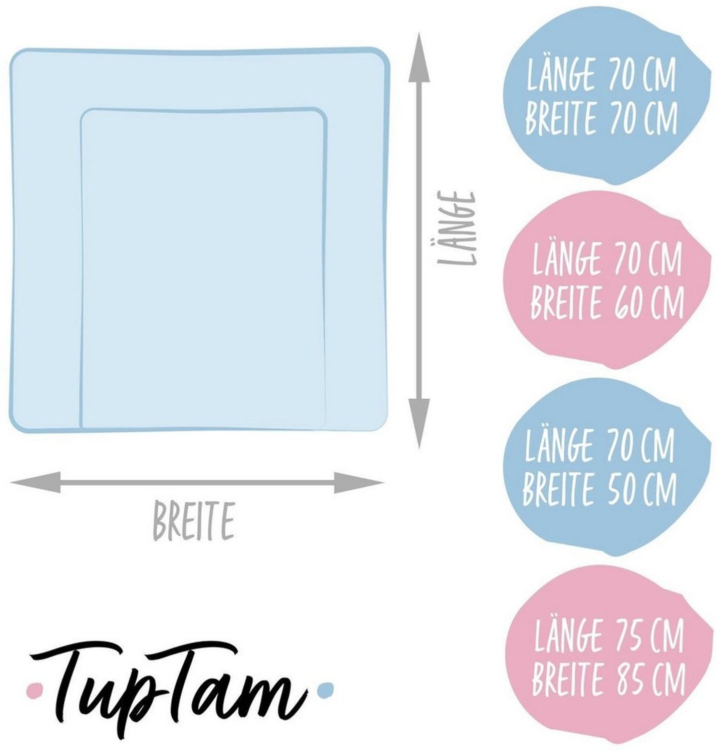 TupTam Wickelauflage TupTam Baby Wickeltischauflage mit Baumwollbezug Gemustert Bild 1