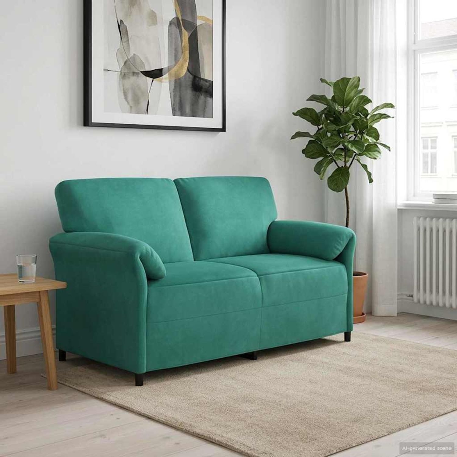 vidaXL 2-Sitzer Sofa Türkis 158 x 83 x 95 cm Samt 42033963 Bild 1