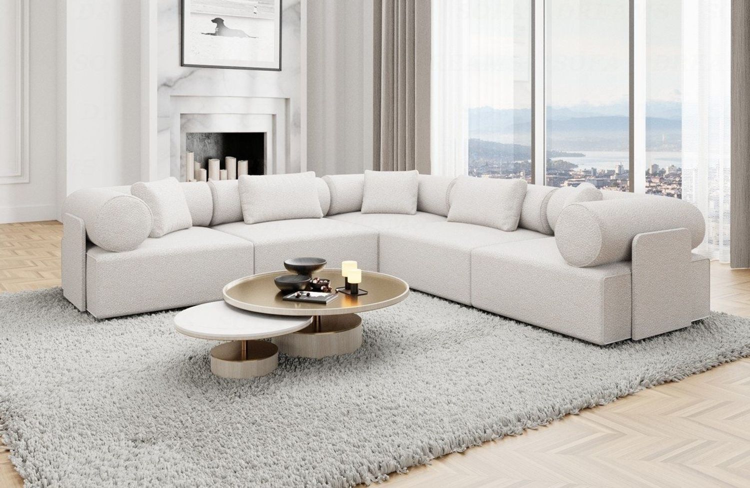 Sofa Dreams Ecksofa Loungesofa Stoff Sofa Eckcouch Polster Ecksofa Laguardia L Form, Loungesofa Bild 1