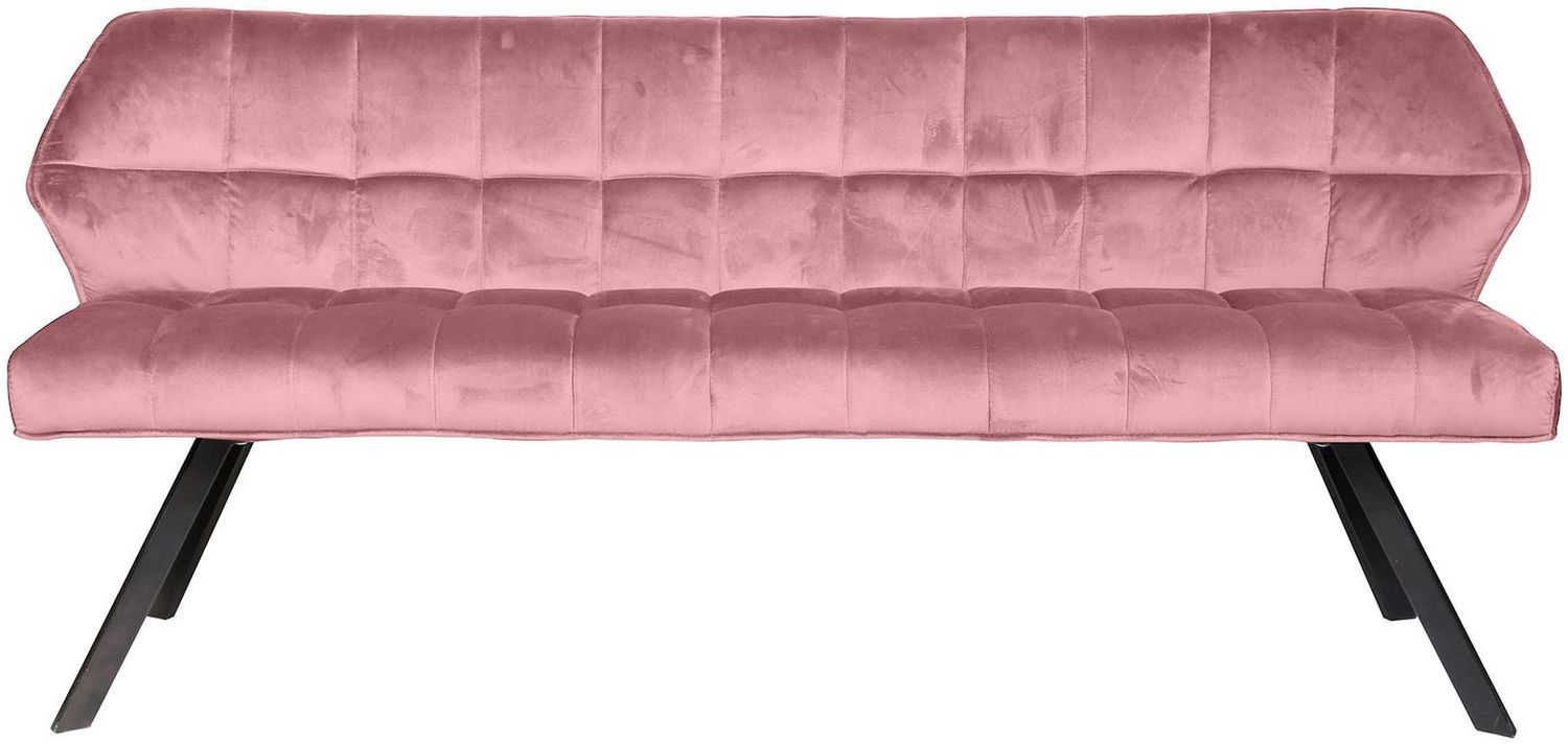 Esszimmerbank Spinras mit Lehne, Samtbezug modern, Rosa, weich gepolstert für 2–3 Personen Bild 1