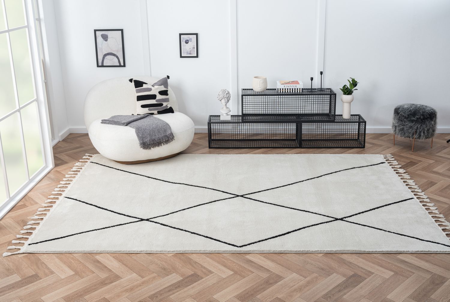 Teppich ORIENTAL-String rechteckig weiss diverse Größen Bild 1