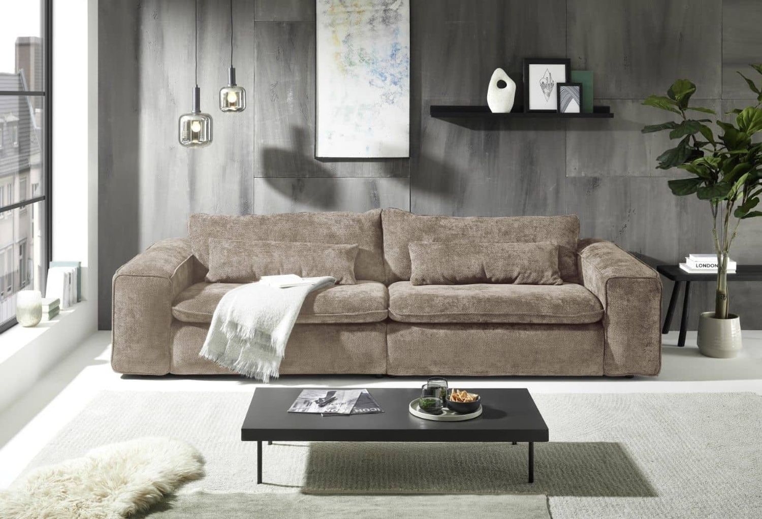 Big Sofa Venice Mikrofaser Eden optional mit Hocker – Ed Exciting Design Bild 1