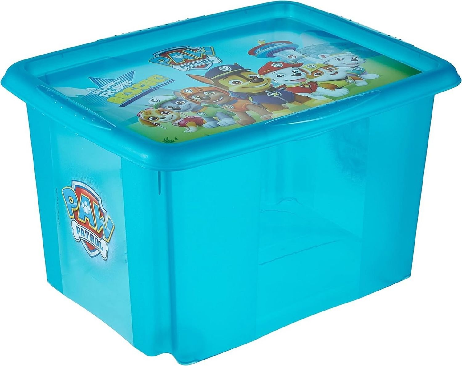 keeeper Aufbewahrungsbox 1x Paw Patrol Aufbewahrungsbox mit Deckel, Dreh- und stapelbar 30 l (1 St), Für Kinder, Karolina, Fresh Blue Transparent Bild 1