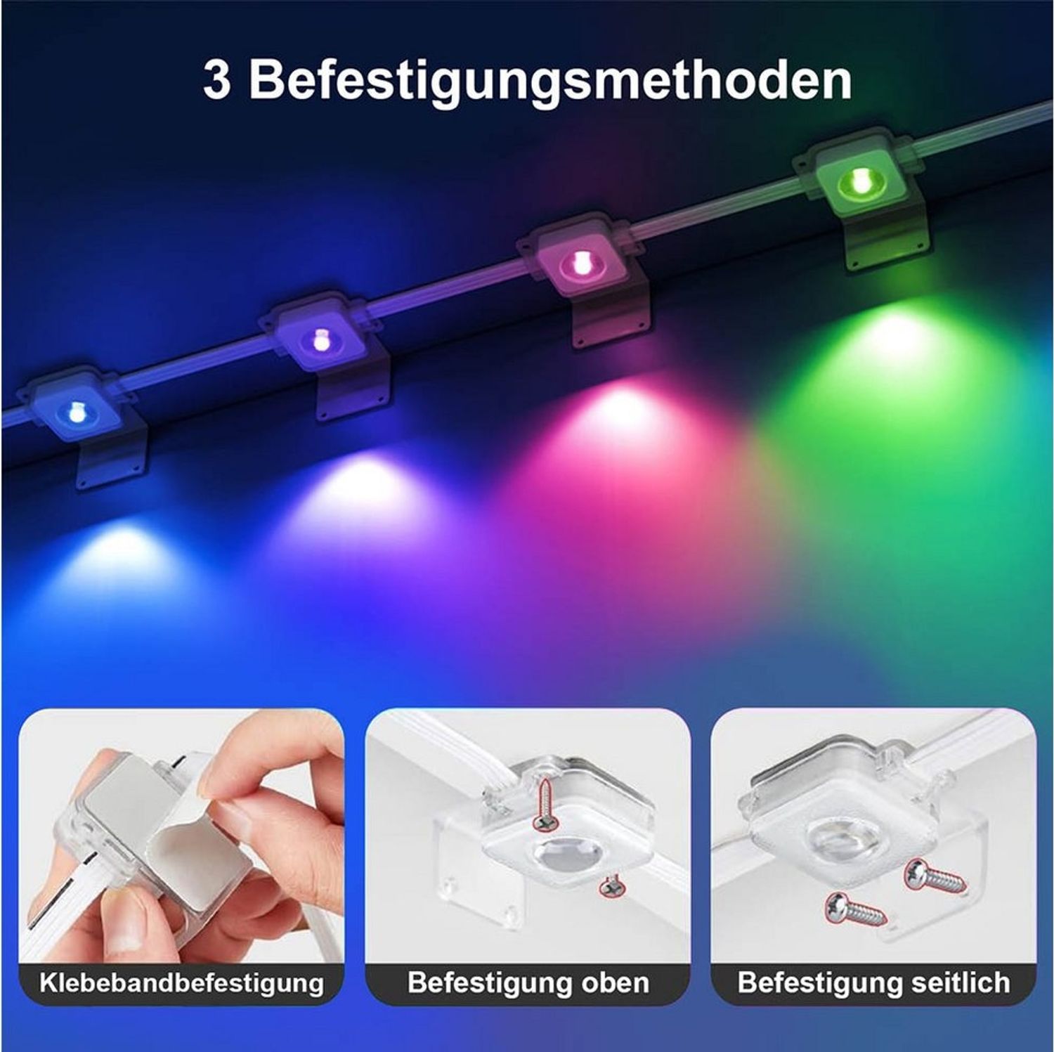 Rosnek LED Stripe RGB Lichtstreifen Außen IP67 Smart LED Streifen Dimmbar Timer APP Bild 1