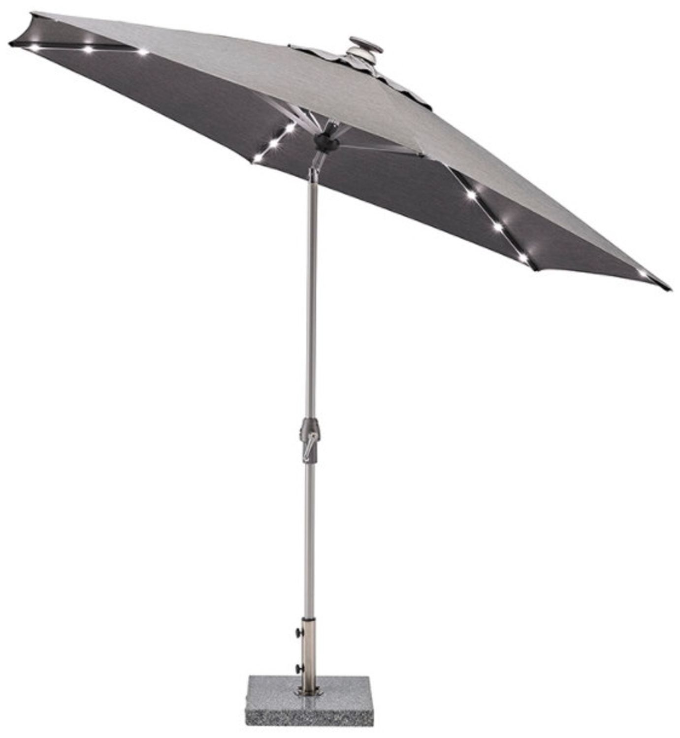 EASY ALLROUND LED Kurbelschirm Ø300cm mit PU-Beschichtung silber/ charcoal Bild 1