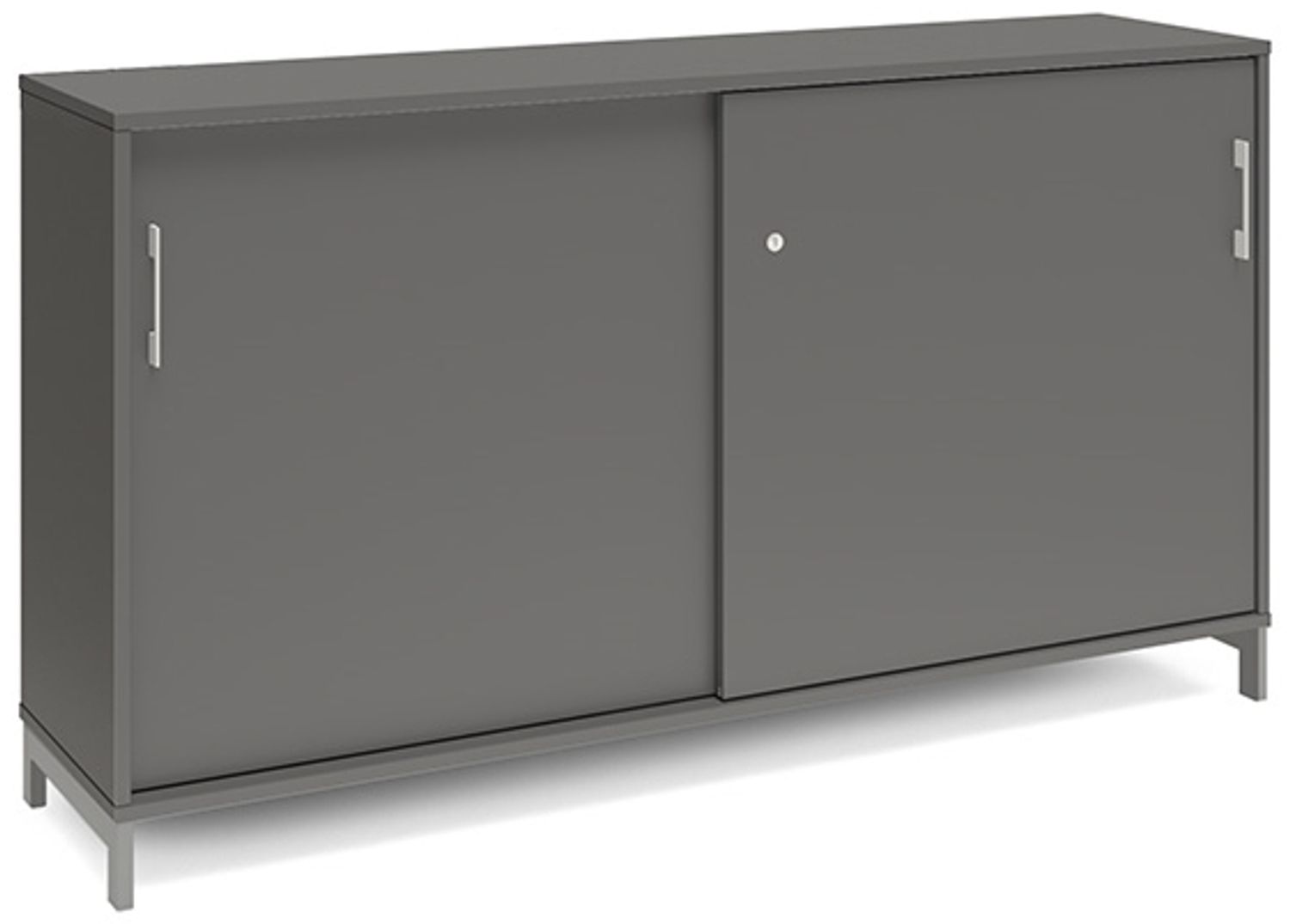 Büroschrank DNA 1600x890 mm Anthrazit/Alugrau Schiebetür 2A4 Bild 1