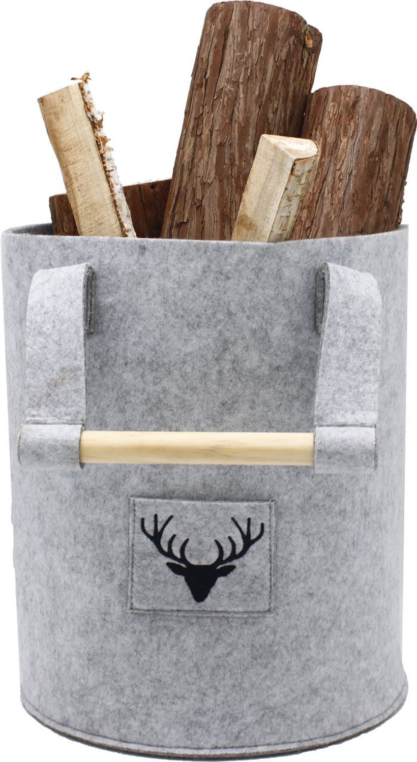 TrendLine Holzkorb Filz 28 x 35 cm grau Bild 1