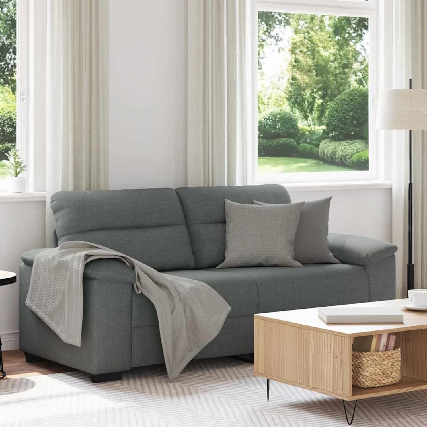 vidaXL 2-Sitzer-Sofa Dunkelgrau 180x81x84 cm Stoff 4105308 Bild 1