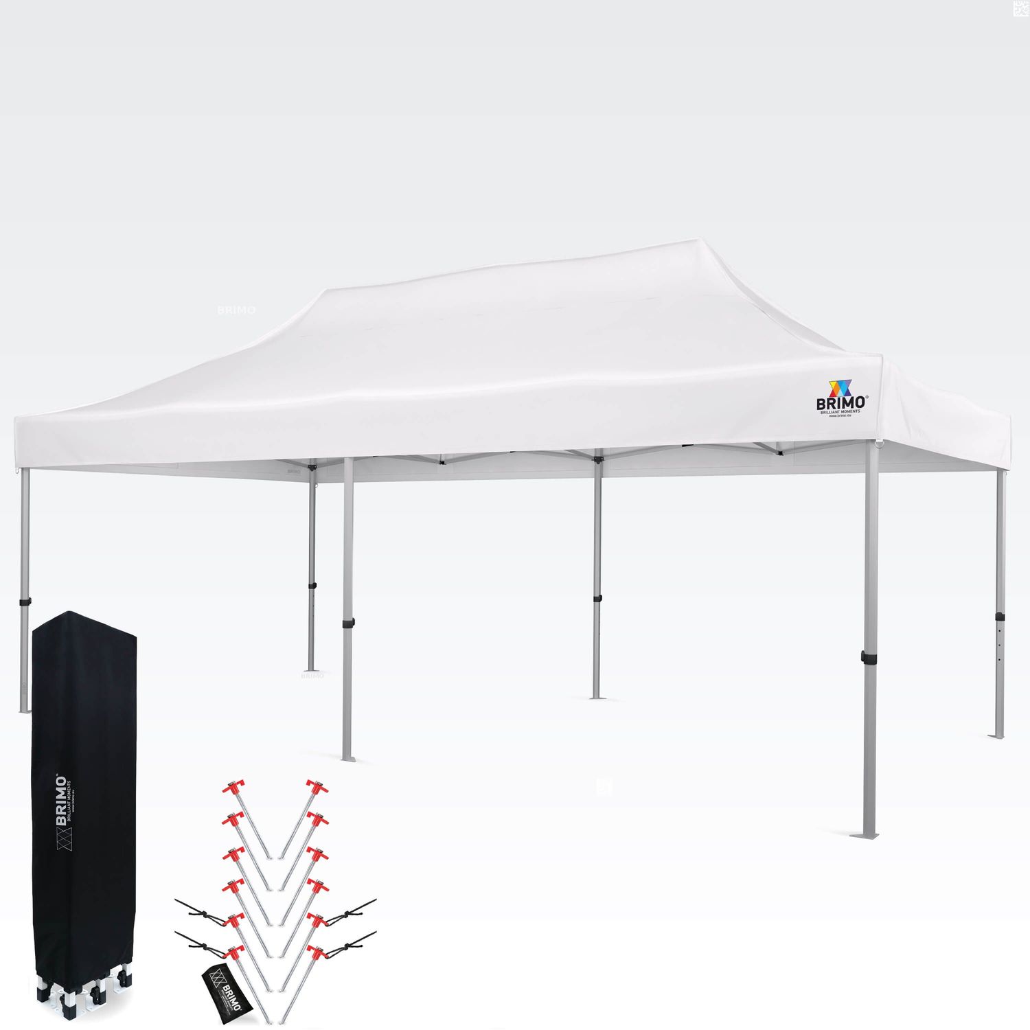 Scherenzelt 3x6 m ALU ohne Seitenwände - Aluminiumrahmen, wasserdicht - ohne Wändeänden - Weiß Bild 1