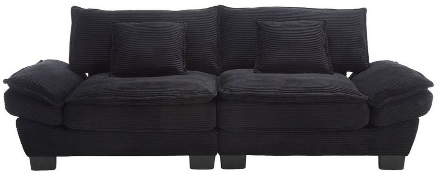 KLAM HOME Sofa 2-Sitzer Doppelsofa Loungesofa aus Cordstoff mit Relaxfunktion, Stabiler Holzrahmen, Weich, Bequem, Funktional & Platzsparend, ideal für Wohnzimmer & Schlafzimmer & Büro Bild 1